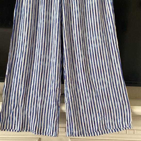 STRIPED WIDE LEG LIGHT PANTS - Picture 4 of 9